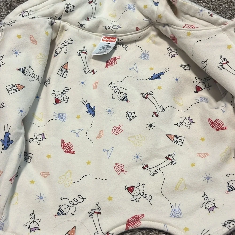 Fisher Price Vintage‎ Button Up Reversible Infant Jacket 3M